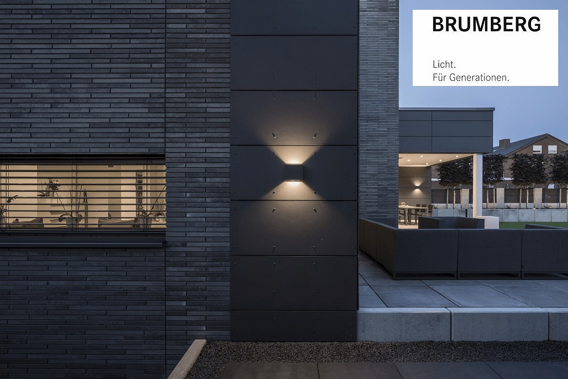 Brumberg Outdoor LED wall luminaire, IP54, 230V AC, Up/Down variabel, 18x15cm, 6W 3000K 150lm . 100°, structured graphite Brumberg Outdoor LED wall luminaire, IP54, 230V AC, Up/Down variabel, 18x15cm, 6W 3000K 150lm . 100°, structured graphite