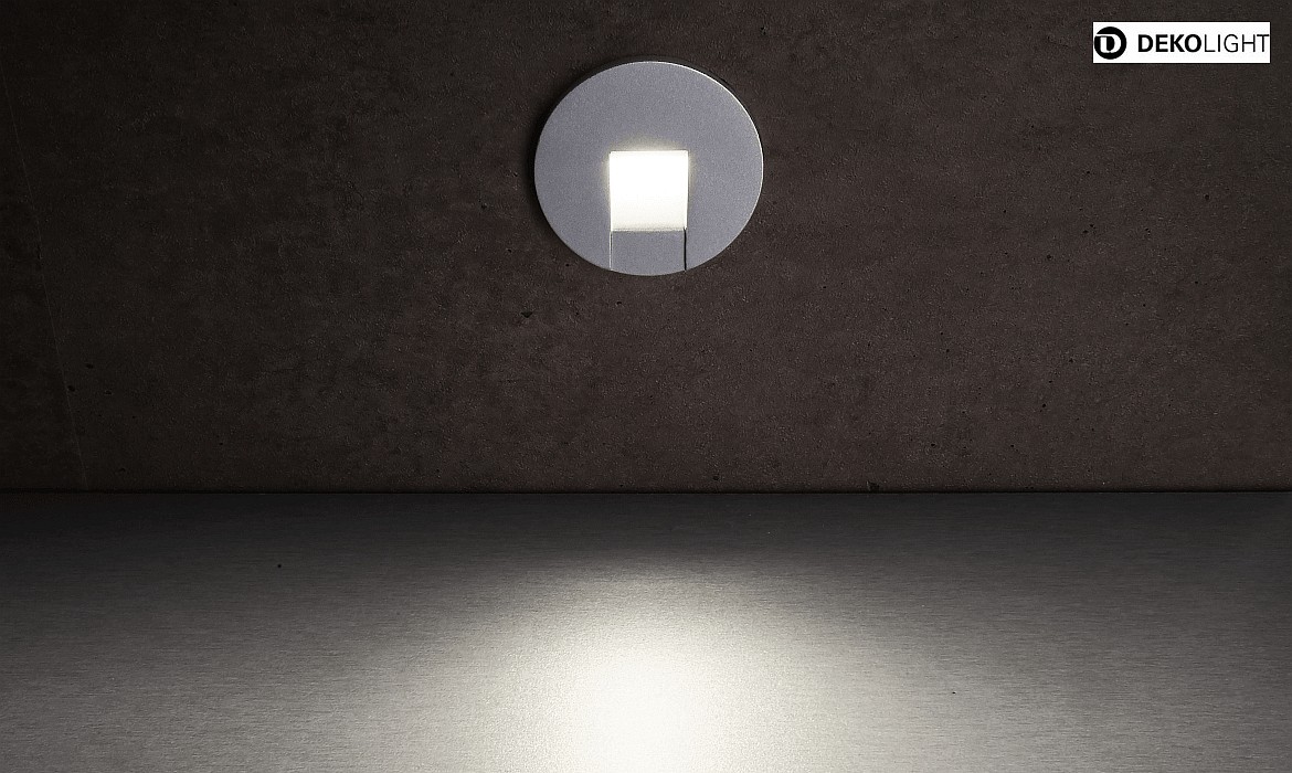 Deko-Light Cover ROUND for recessed LED wall luminaire ALWAID, grey Deko-Light Cover ROUND for recessed LED wall luminaire ALWAID, grey