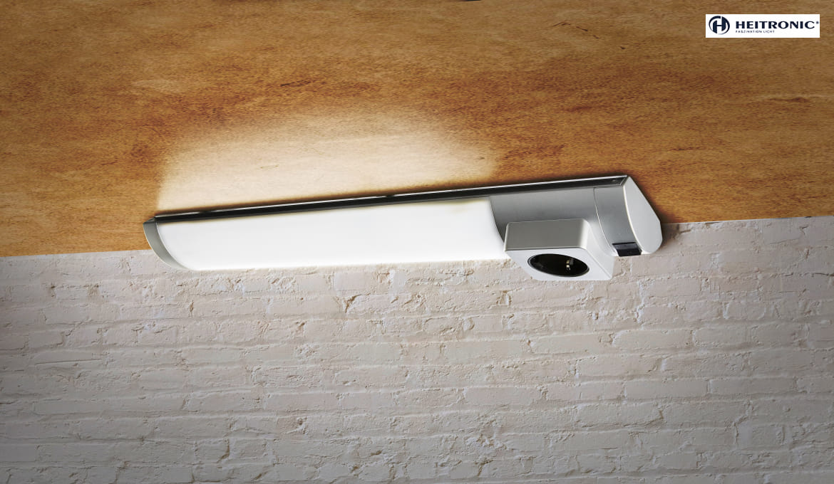 Onderbouwarmatuur DETMOLD stijf, met schakelaar, met stopcontact IP20, zilver mat 5W 250lm 4000K 120° 120° CRI 80 44.9cm Onderbouwarmatuur DETMOLD stijf, met schakelaar, met stopcontact IP20, zilver mat 5W 250lm 4000K 120° 120° CRI 80 44.9cm