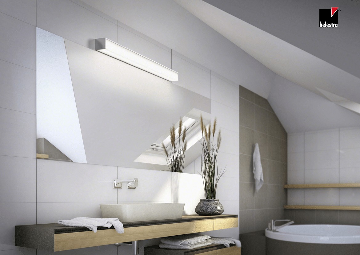 Helestra Spiegelarmatuur NOK 90 IP44, chroom Helestra Spiegelarmatuur NOK 90 IP44, chroom