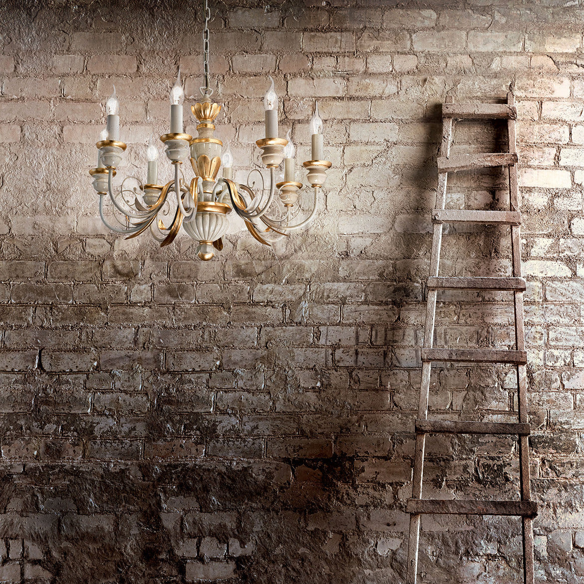 Ideal Lux Kroonluchter FIRENZE SP8 8-vlams E14 IP20, antiek wit Ideal Lux Kroonluchter FIRENZE SP8 8-vlams E14 IP20, antiek wit