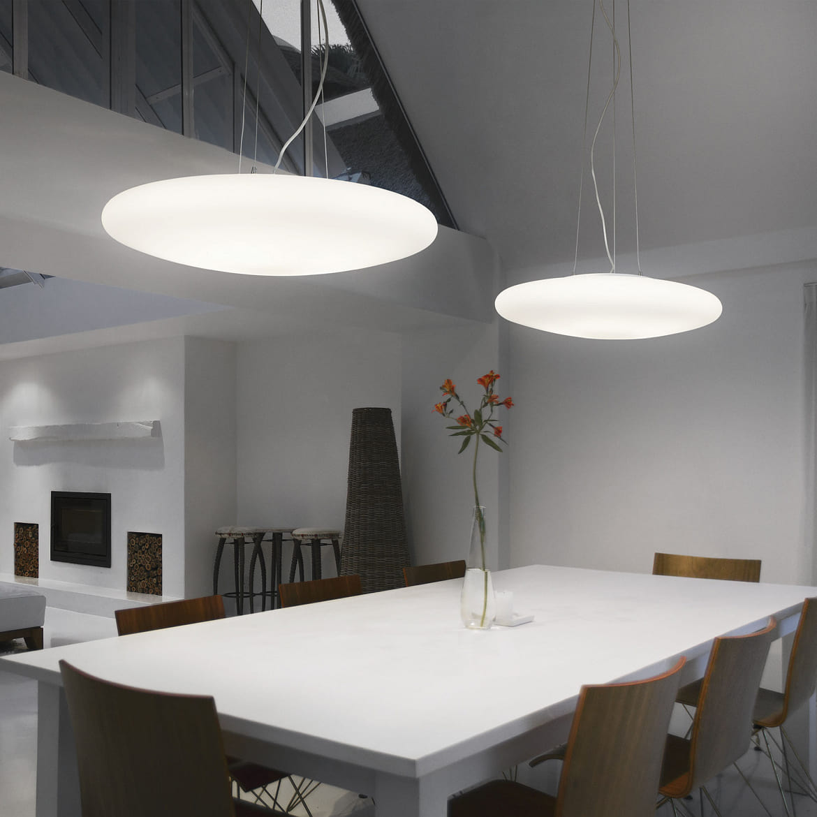 Ideal Lux Pendant luminaire SMARTIES BIANCO SP3 D40, 3 flames, E27, Ø 40cm, white Ideal Lux Pendant luminaire SMARTIES BIANCO SP3 D40, 3 flames, E27, Ø 40cm, white