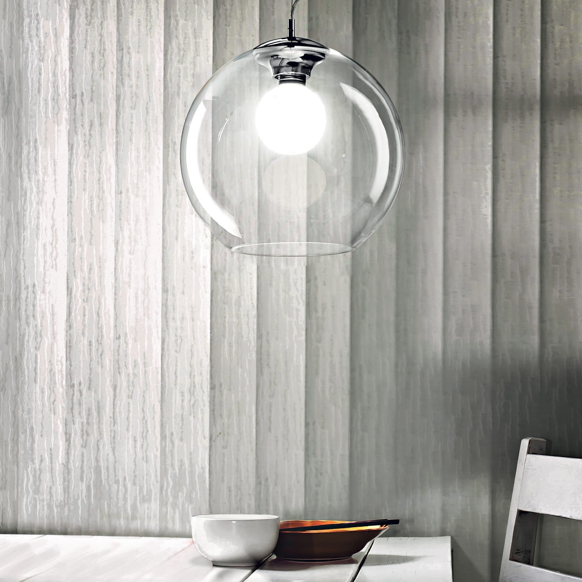 Ideal Lux Pendant luminaire NEMO CLEAR SP1 D40, E27, Ø 40cm, transparent Ideal Lux Pendant luminaire NEMO CLEAR SP1 D40, E27, Ø 40cm, transparent