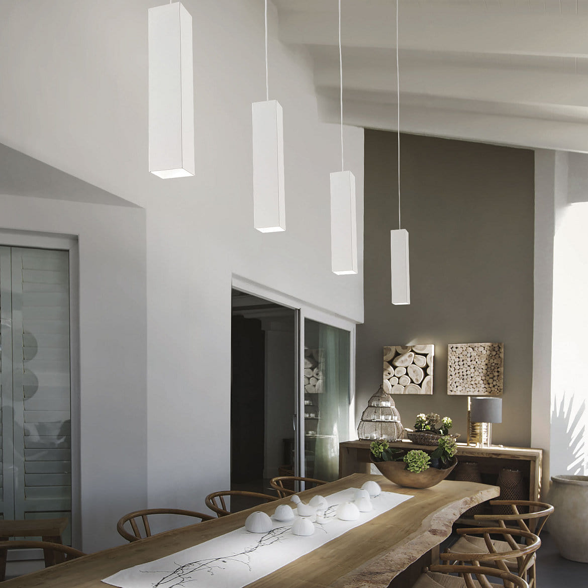 Ideal Lux Pendant luminaire SKY, height 30cm, incl. GU10 28W 2700K, adjustable height, white Ideal Lux Pendant luminaire SKY, height 30cm, incl. GU10 28W 2700K, adjustable height, white