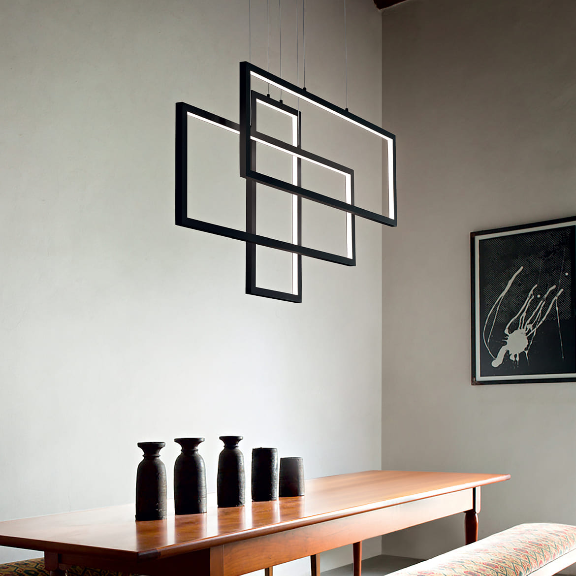 Ideal Lux Pendelarmatuur FRAME instelbaar IP20, zwart Ideal Lux Pendelarmatuur FRAME instelbaar IP20, zwart
