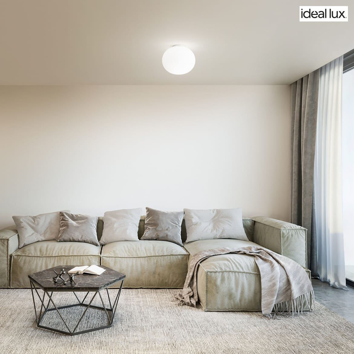 Ideal Lux ceiling luminaire COTTON 30 E27 IP20, white dimmable Ideal Lux ceiling luminaire COTTON 30 E27 IP20, white dimmable