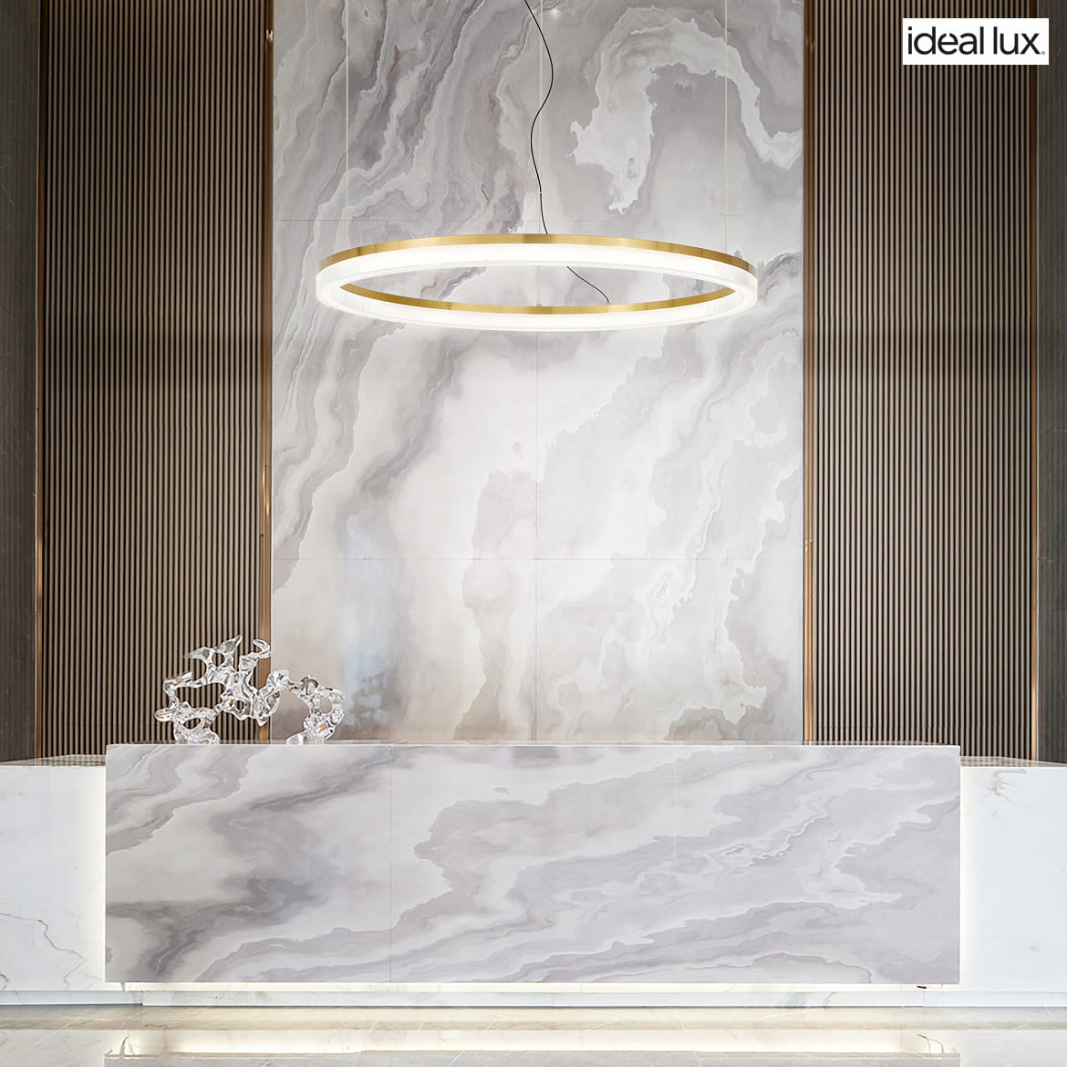 Ideal Lux Pendelarmatuur CROWN 80 IP20, messing Ideal Lux Pendelarmatuur CROWN 80 IP20, messing