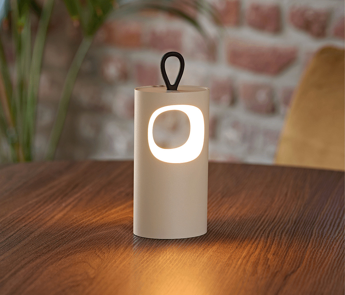 SIGOR Tafellamp op batterijen LUNARI met USB-Aansluiting, CCT Switch, met Handvat, met Touch-Dimmer IP44, mat, duin beige dimbaar SIGOR Tafellamp op batterijen LUNARI met USB-Aansluiting, CCT Switch, met Handvat, met Touch-Dimmer IP44, mat, duin beige dimbaar