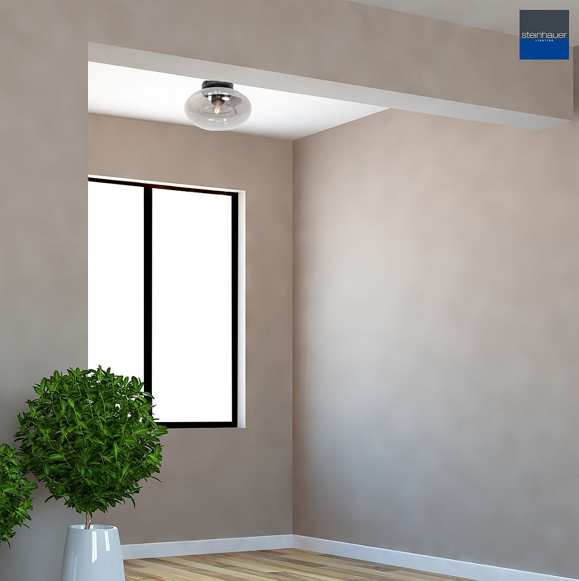 Steinhauer ceiling luminaire REFLEXION E27 IP20, black dimmable Steinhauer ceiling luminaire REFLEXION E27 IP20, black dimmable