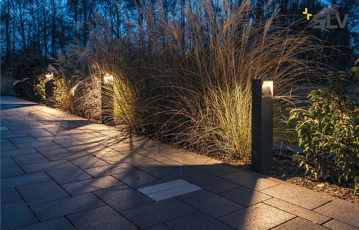 SLV Staande armatuur voor buiten LOGS 70 down, hoekig, indirect LED IP65, antraciet SLV Staande armatuur voor buiten LOGS 70 down, hoekig, indirect LED IP65, antraciet
