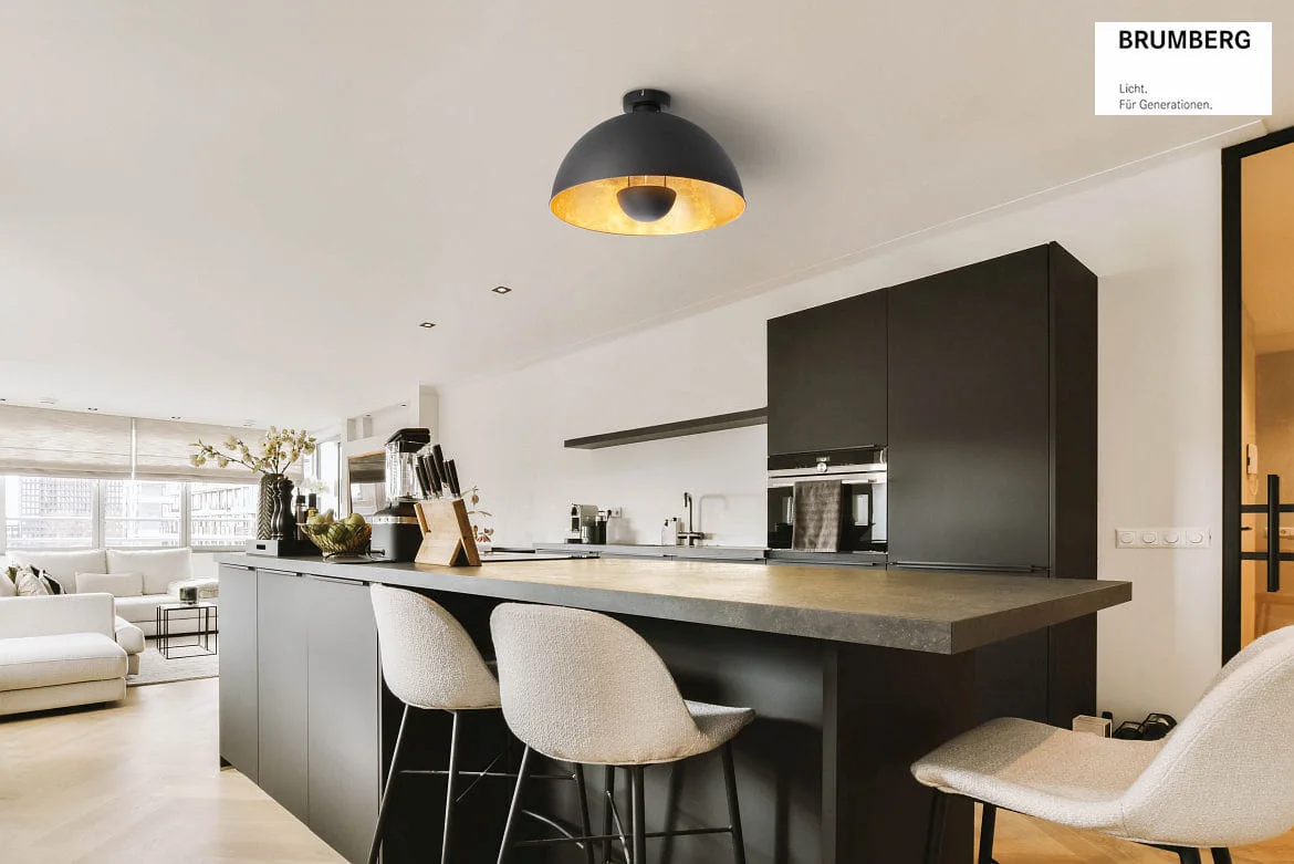 Brumberg ceiling luminaire PIERIS Ø 31CM 1 flame, round E27 IP20, black matt dimmable Brumberg ceiling luminaire PIERIS Ø 31CM 1 flame, round E27 IP20, black matt dimmable