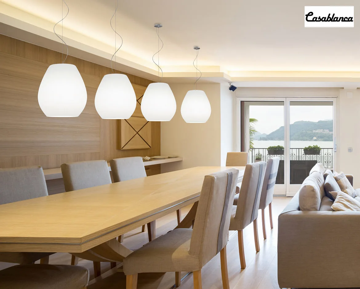 Casablanca Pendelarmatuur BAGAN 1-vlams, dimbaar E27 IP20, aluminium geborsteld, opaal, wit mat dimbaar Casablanca Pendelarmatuur BAGAN 1-vlams, dimbaar E27 IP20, aluminium geborsteld, opaal, wit mat dimbaar