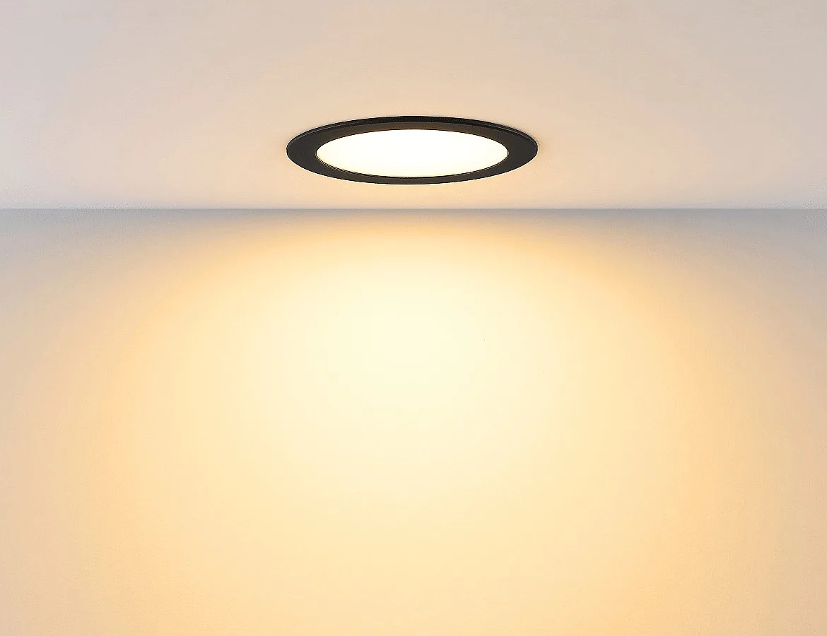 Deko-Light Downlight ACRUX PRO 120 stijf, CCT Switch, UGR < 19, multipower IP20/ IP54, glanzend, zwart dimbaar Deko-Light Downlight ACRUX PRO 120 stijf, CCT Switch, UGR < 19, multipower IP20/ IP54, glanzend, zwart dimbaar
