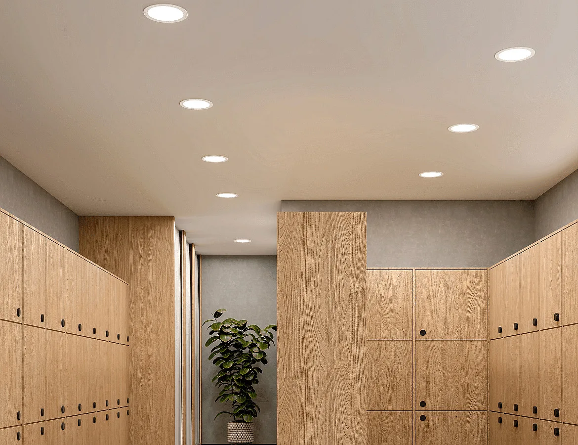 Deko-Light Downlight ACRUX PRO 190 stijf, CCT Switch, UGR < 19, multipower IP20/ IP54, glanzend, wit dimbaar Deko-Light Downlight ACRUX PRO 190 stijf, CCT Switch, UGR < 19, multipower IP20/ IP54, glanzend, wit dimbaar