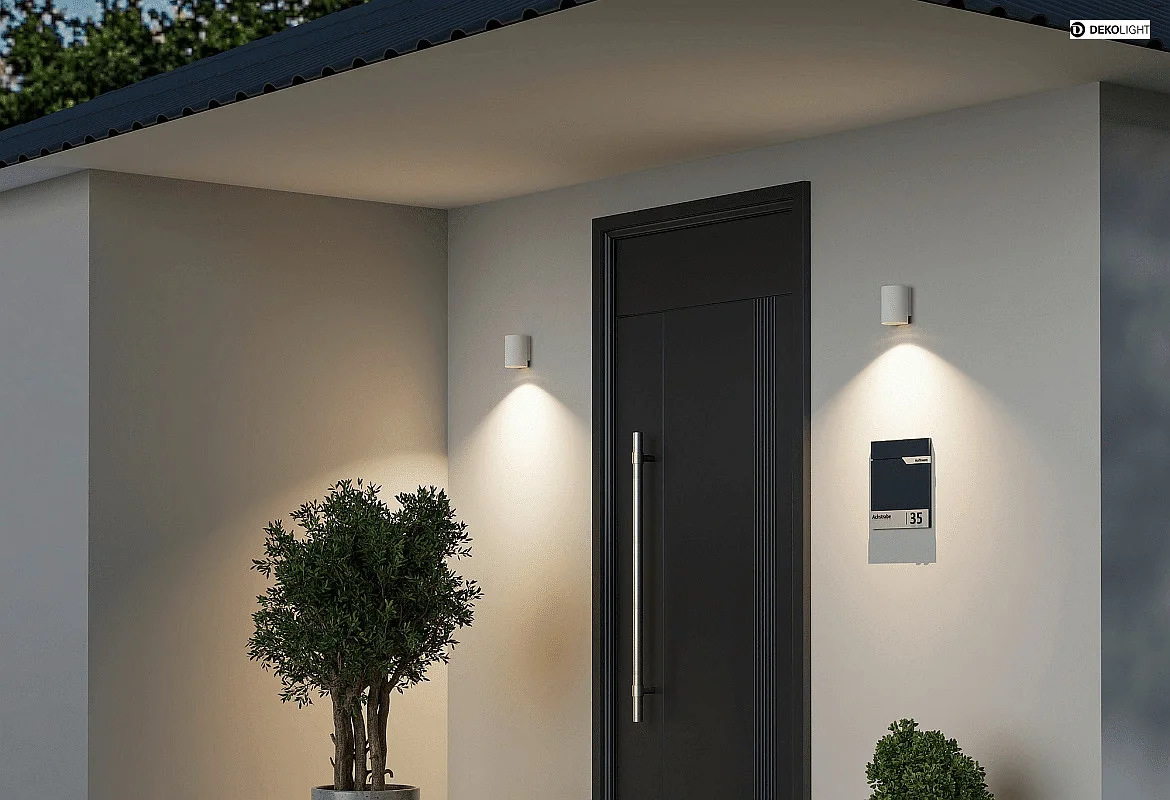 Deko-Light outdoor wall luminaire CAN OUTDOOR UP OR DOWN 1 flame, cylindrical, rigid GU10 IP65, white Deko-Light outdoor wall luminaire CAN OUTDOOR UP OR DOWN 1 flame, cylindrical, rigid GU10 IP65, white