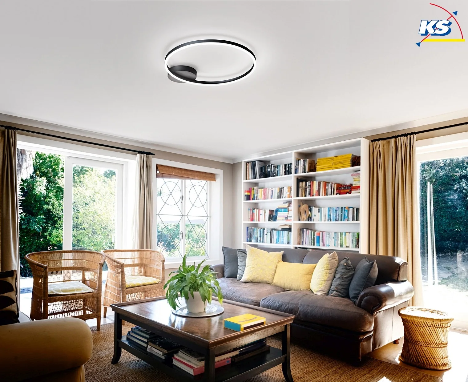 Fabas Luce Plafondarmatuur GIOTTO Ø 60CM SINGLE groot, 1-voudig IP20, gesatineerd, zwart dimbaar Fabas Luce Plafondarmatuur GIOTTO Ø 60CM SINGLE groot, 1-voudig IP20, gesatineerd, zwart dimbaar
