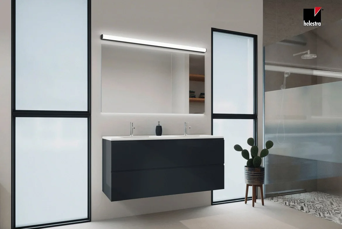 Helestra Spiegelarmatuur PONTO 90 IP44, chroom Helestra Spiegelarmatuur PONTO 90 IP44, chroom