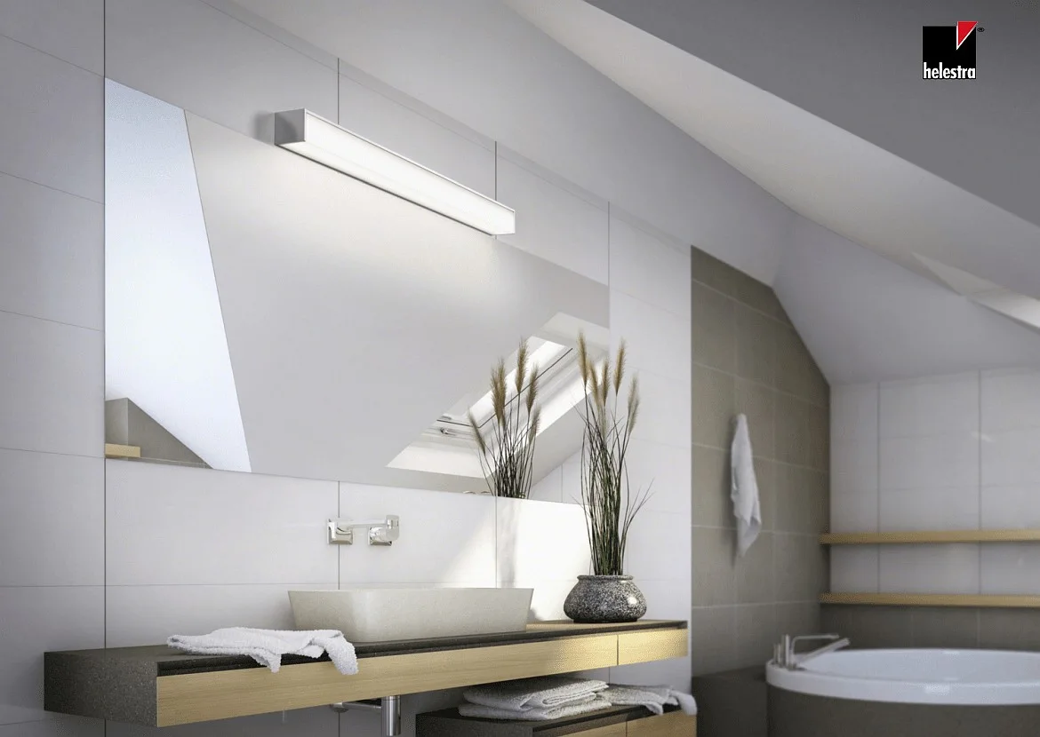 Helestra LED Wall luminaire NOK 90 LED Mirror lamp IP44 chrome Helestra LED Wall luminaire NOK 90 LED Mirror lamp IP44 chrome