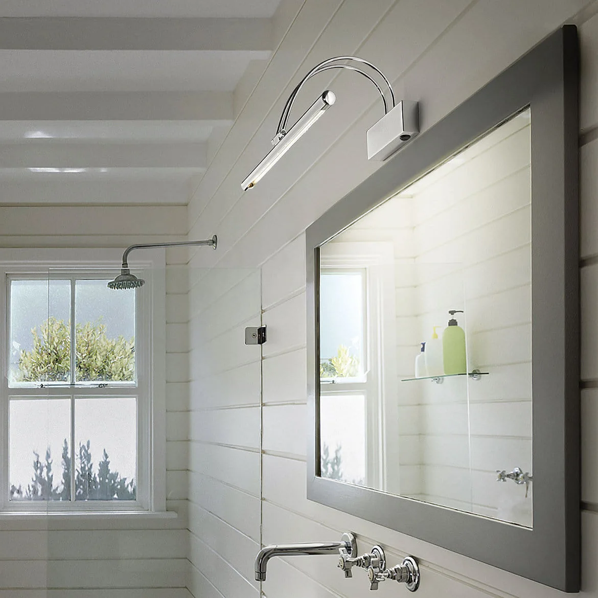 Ideal Lux Spiegelarmatuur BOW AP114 IP21, chroom Ideal Lux Spiegelarmatuur BOW AP114 IP21, chroom