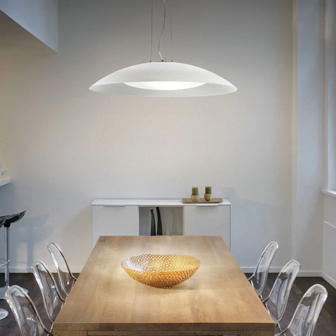 Ideal Lux Pendant luminaire LENA SP3 D74, 3 flames, E27, Ø 74cm, white Ideal Lux Pendant luminaire LENA SP3 D74, 3 flames, E27, Ø 74cm, white