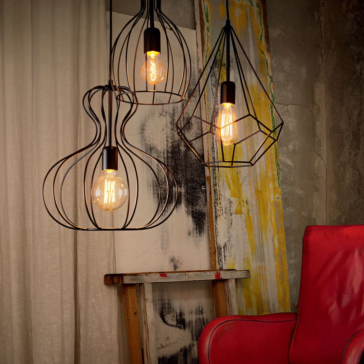 Ideal Lux Pendelarmatuur AMPOLLA 2 instelbaar E27 IP20, zwart Ideal Lux Pendelarmatuur AMPOLLA 2 instelbaar E27 IP20, zwart