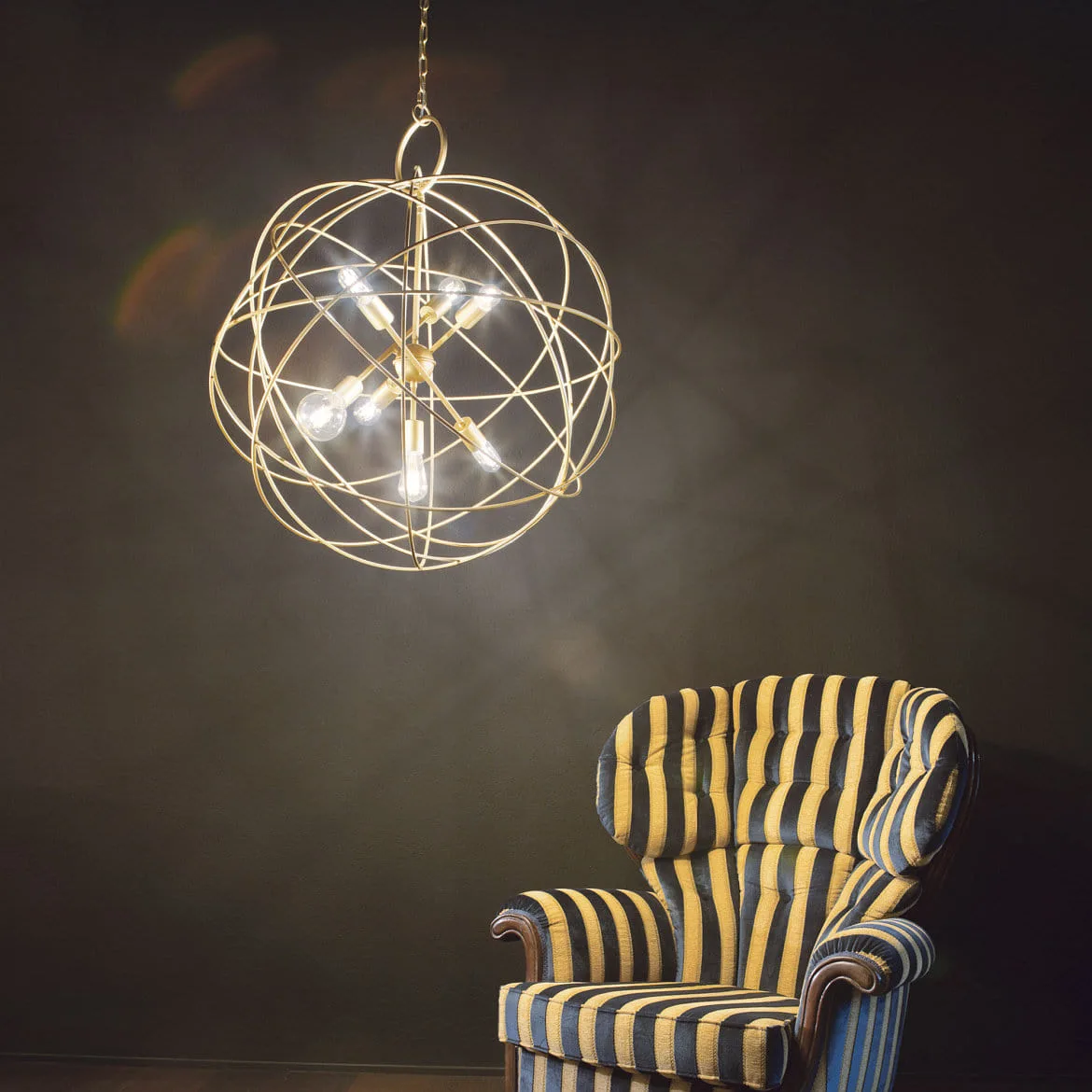Ideal Lux Pendant luminaire KONSE, 7 flames, Ø 80cm, E27, satined dark gold Ideal Lux Pendant luminaire KONSE, 7 flames, Ø 80cm, E27, satined dark gold