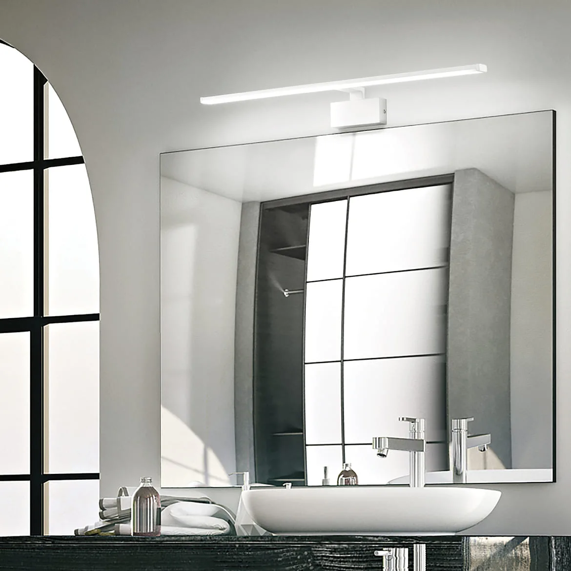 Ideal Lux Spiegelarmatuur ALMA IP20, wit, gepoedercoat Ideal Lux Spiegelarmatuur ALMA IP20, wit, gepoedercoat