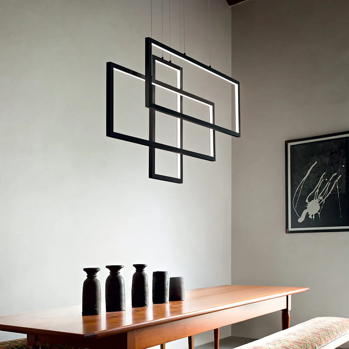Ideal Lux Pendelarmatuur FRAME instelbaar IP20, zwart Ideal Lux Pendelarmatuur FRAME instelbaar IP20, zwart