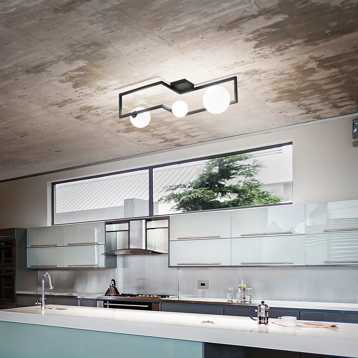 Ideal Lux ceiling luminaire ANGOLO PL3 3 flames G9 IP20, black Ideal Lux ceiling luminaire ANGOLO PL3 3 flames G9 IP20, black