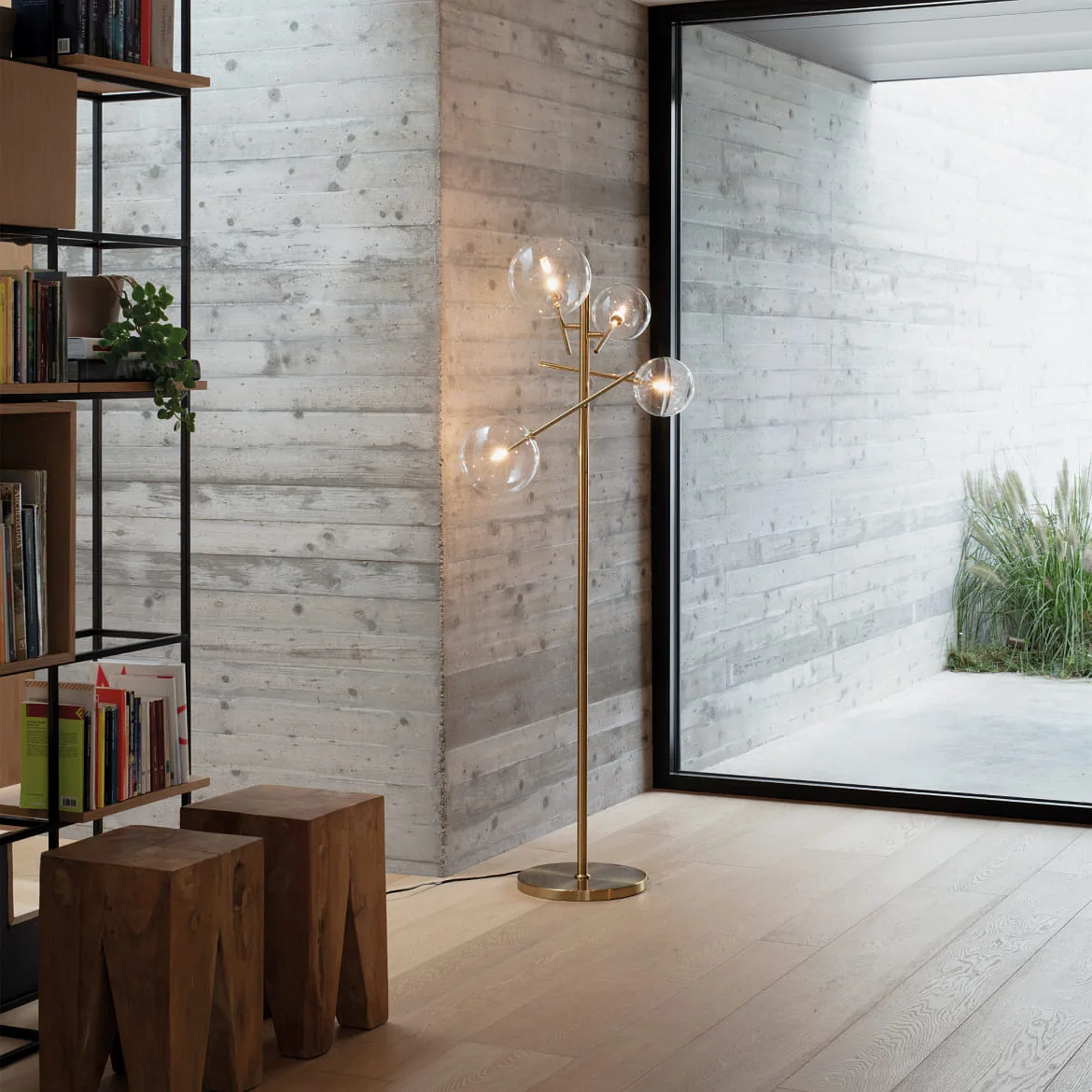 Ideal Lux Staande lamp EQUINOXE PT4 4-vlams G4 IP20, messing Ideal Lux Staande lamp EQUINOXE PT4 4-vlams G4 IP20, messing