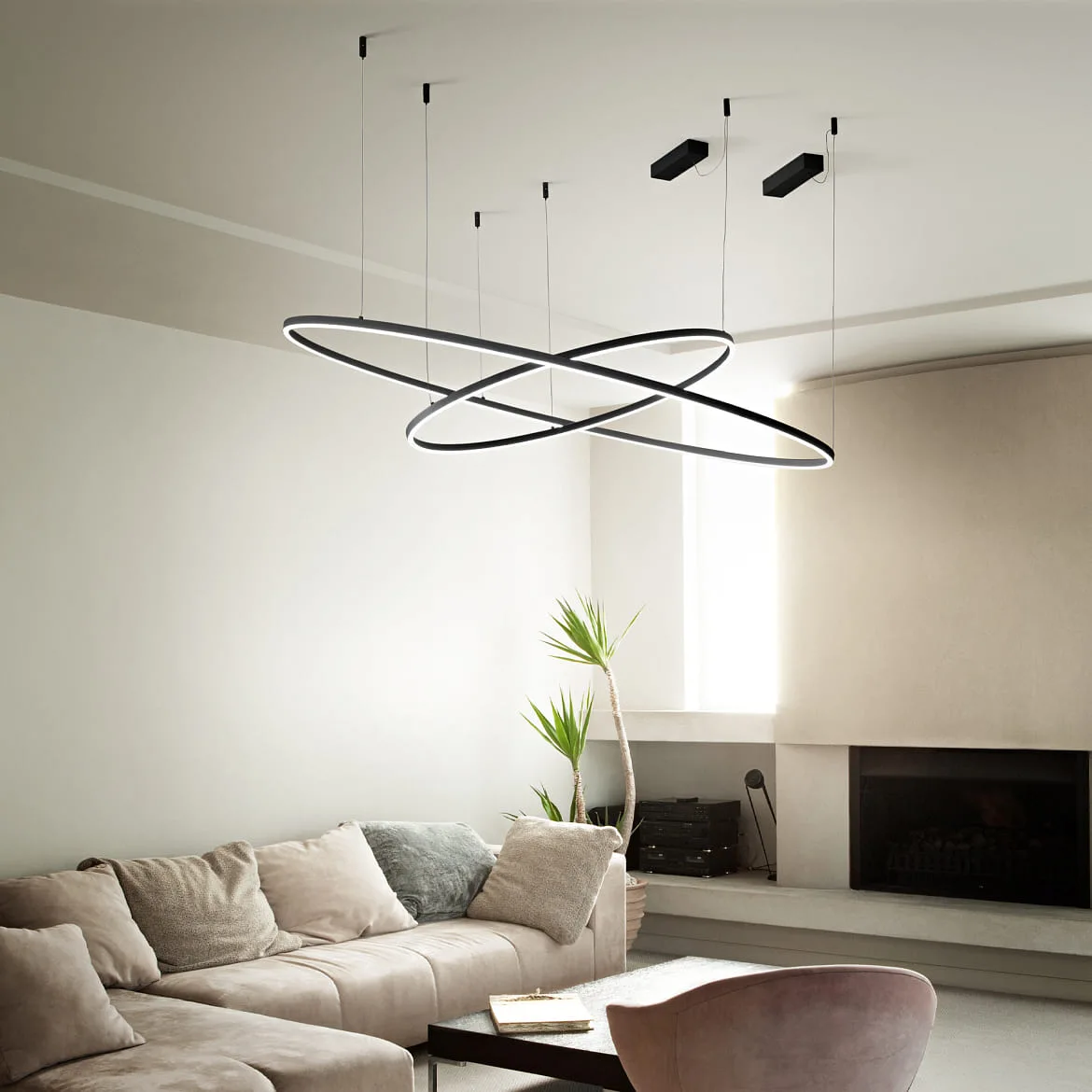 Ideal Lux pendant luminaire ORACLE SLIM SP LED round IP20, black Ideal Lux pendant luminaire ORACLE SLIM SP LED round IP20, black