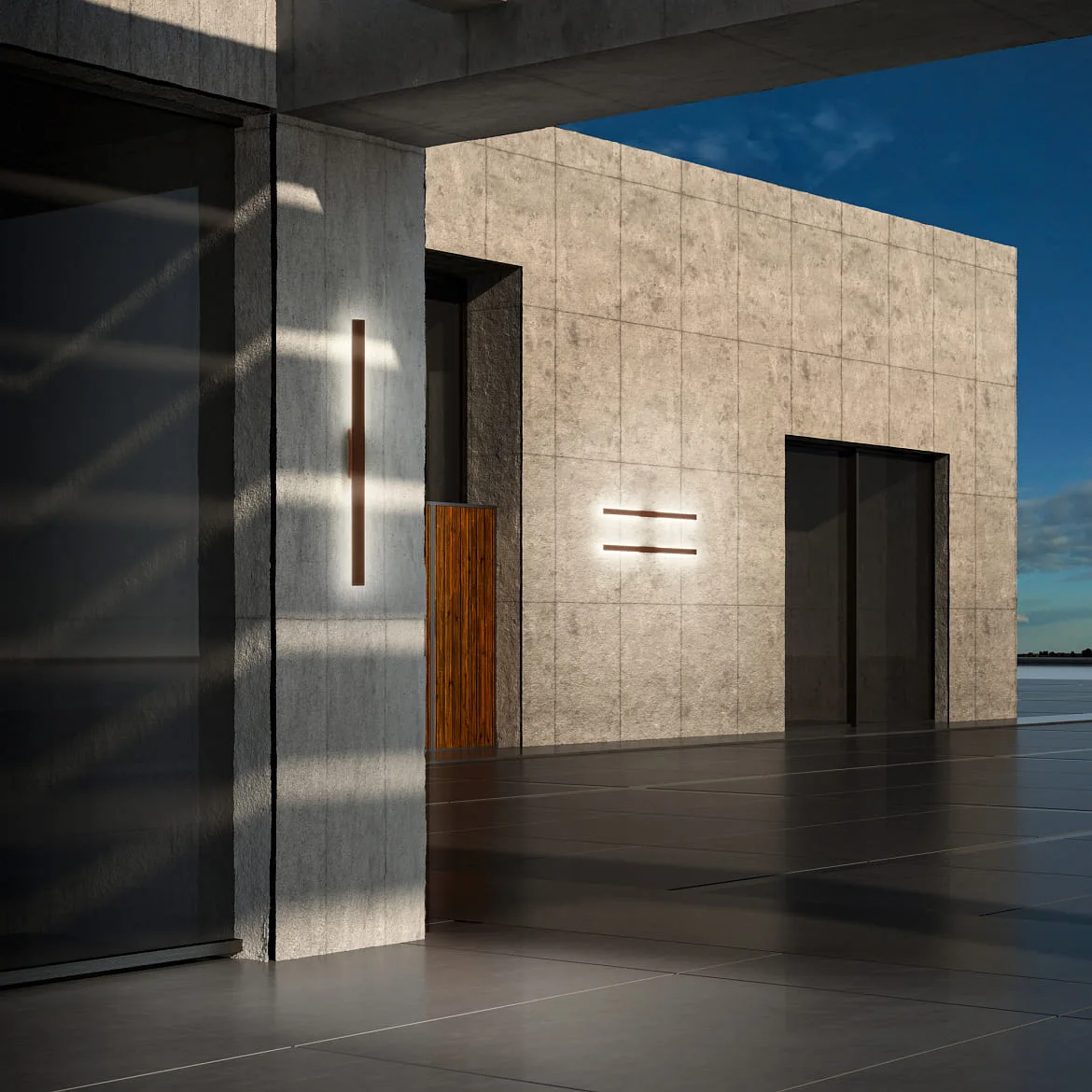 Ideal Lux outdoor wall luminaire LINEA IP54, coffee brown Ideal Lux outdoor wall luminaire LINEA IP54, coffee brown
