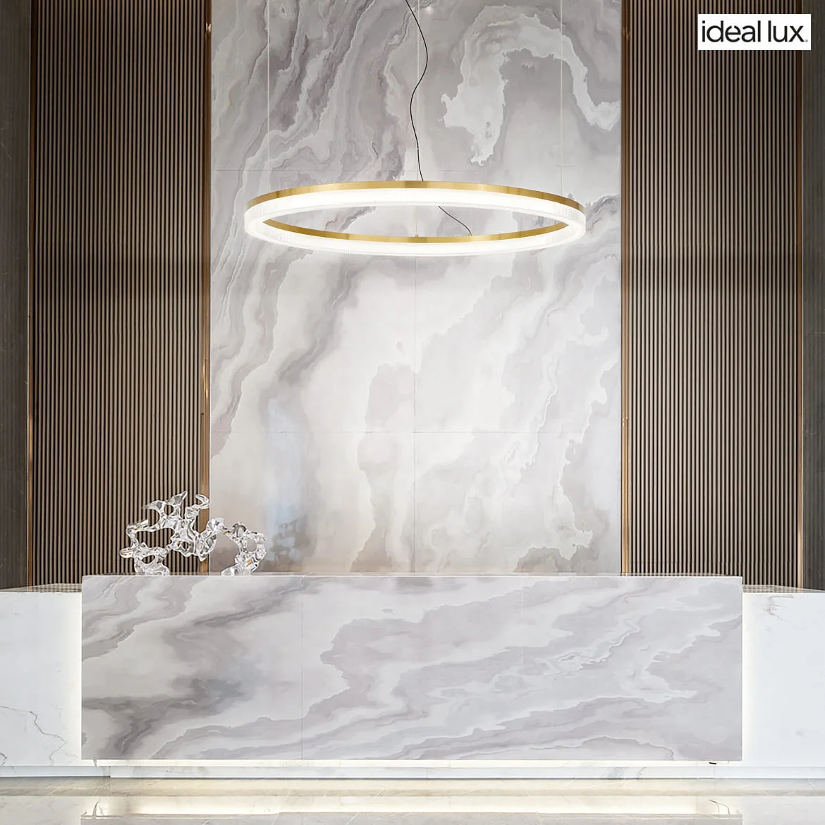 Ideal Lux Pendelarmatuur CROWN 80 IP20, messing Ideal Lux Pendelarmatuur CROWN 80 IP20, messing