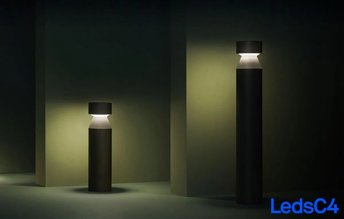 LEDS C4 Sokkelarmatuur DAN cilindrisch, kort, CCT Switch, instelbaar IP66, antraciet LEDS C4 Sokkelarmatuur DAN cilindrisch, kort, CCT Switch, instelbaar IP66, antraciet