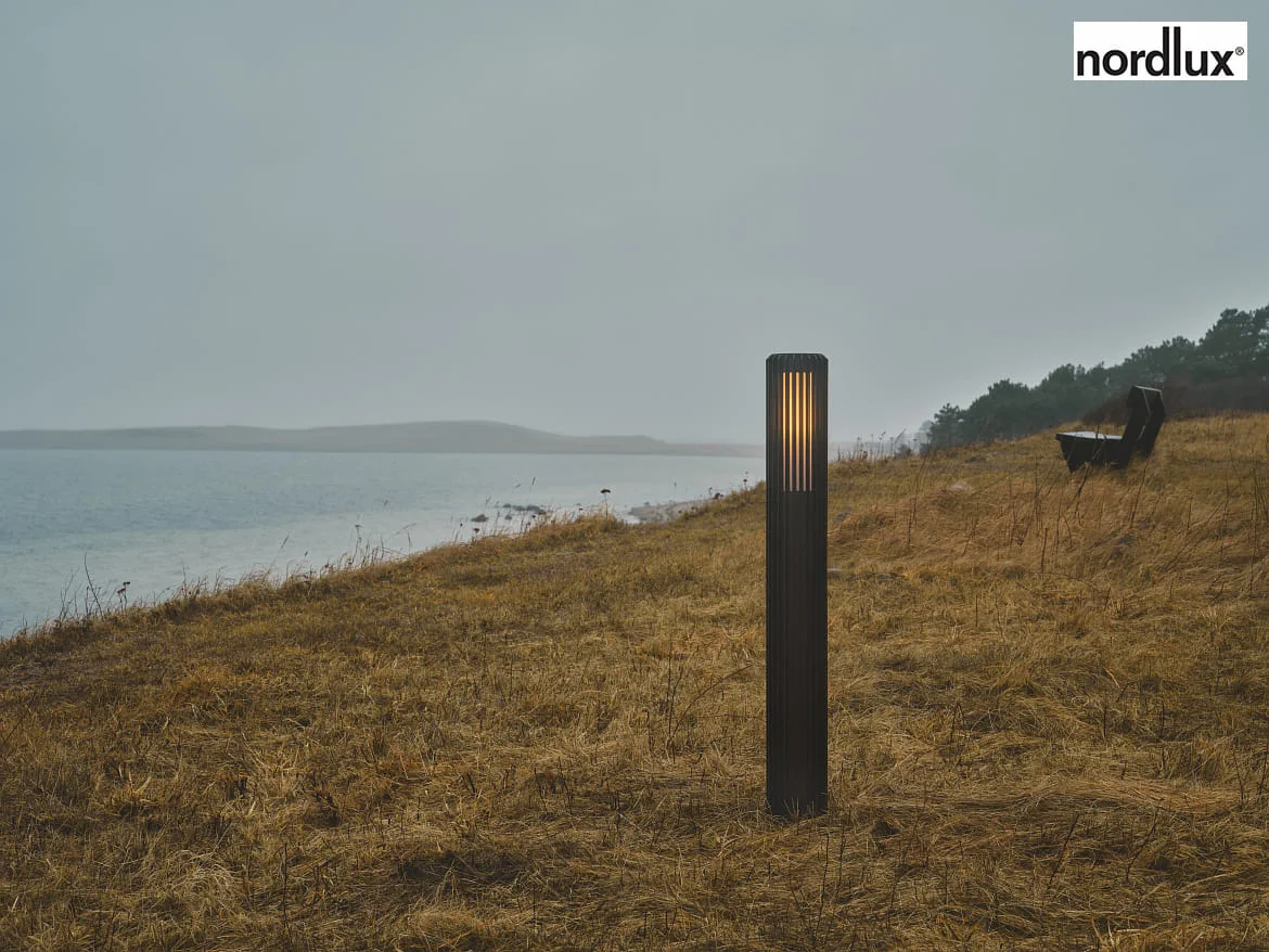 Nordlux bollard lamp ALUDRA 95 E27 IP44, seaside black dimmable Nordlux bollard lamp ALUDRA 95 E27 IP44, seaside black dimmable
