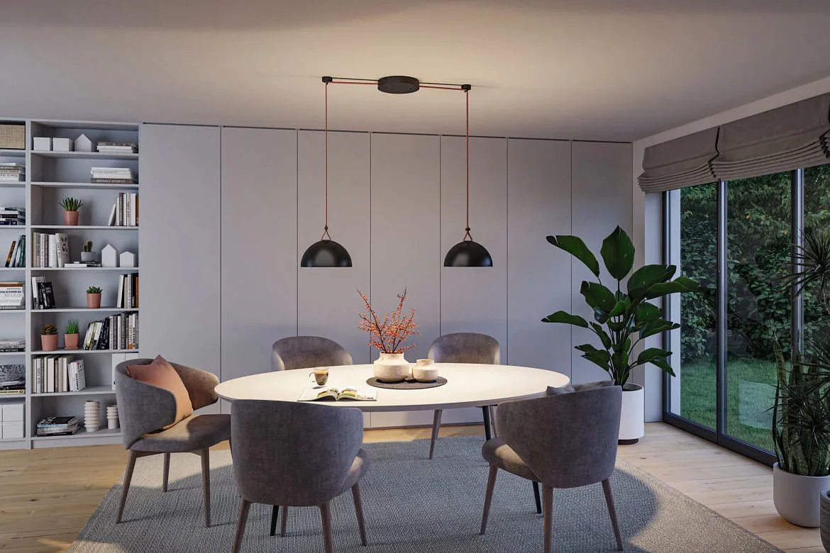 Paulmann LED system luminaire ULine PENDEL BOL Ø 30CM rigid, half round IP20, black matt dimmable Paulmann LED system luminaire ULine PENDEL BOL Ø 30CM rigid, half round IP20, black matt dimmable