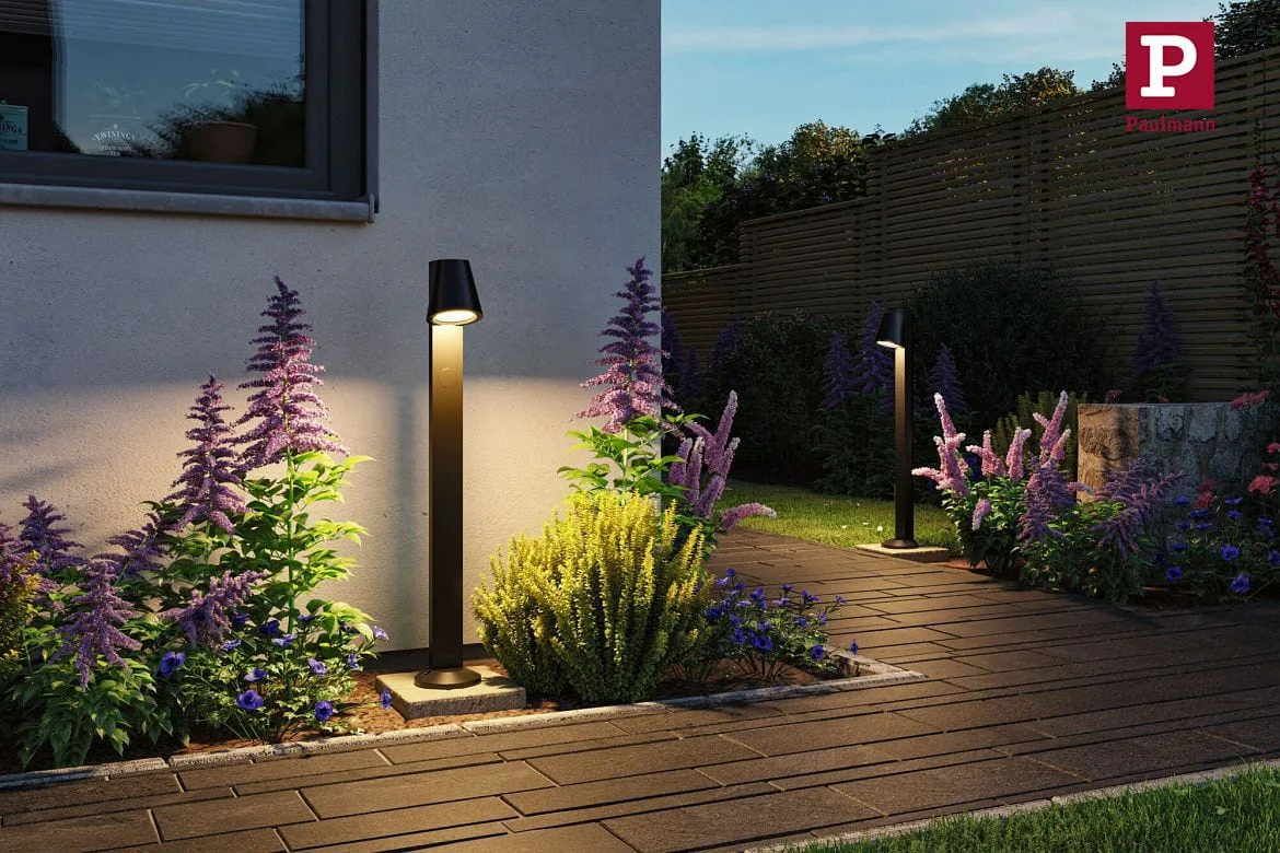 Paulmann Lichtpaal CAISSA PIR met sensor IP44, antraciet, mat Paulmann Lichtpaal CAISSA PIR met sensor IP44, antraciet, mat
