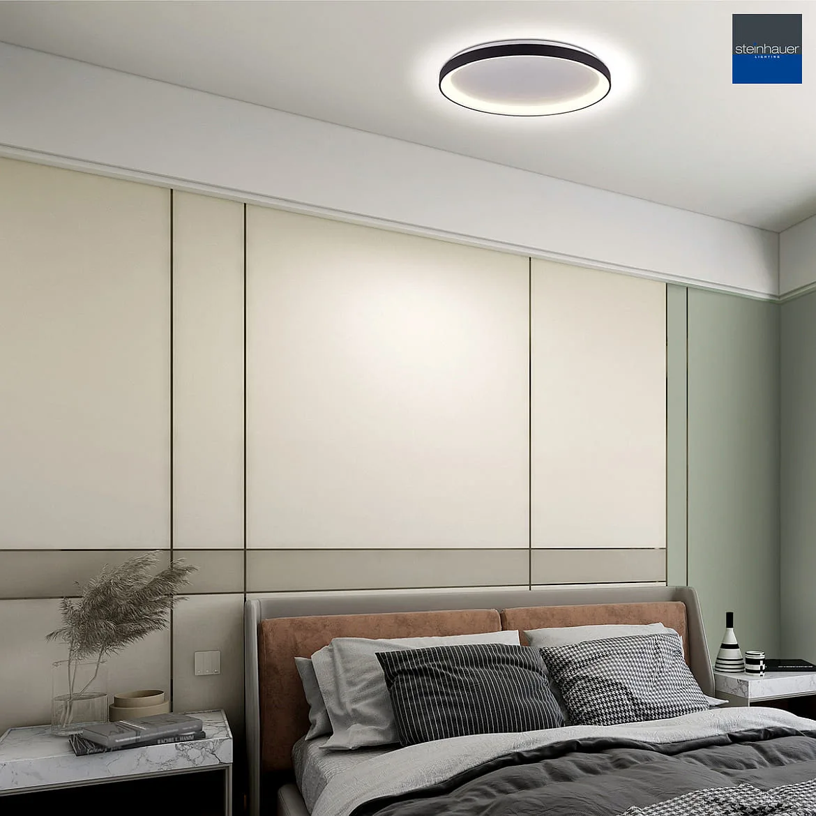 Steinhauer ceiling luminaire RINGLEDE IP20, black dimmable Steinhauer ceiling luminaire RINGLEDE IP20, black dimmable