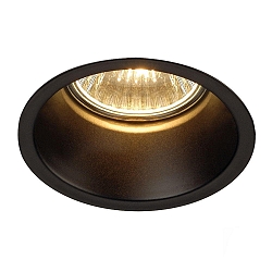 Downlight DORENDO GU10 QPAR51 rond, ingebouwde versie, set terug GU10 IP20, zwart dimbaar