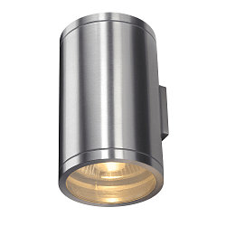 Wandarmatuur voor buitenshuis ROX WALL OUT UP/DOWN QPAR11 GU10 IP44, aluminium geborsteld dimbaar