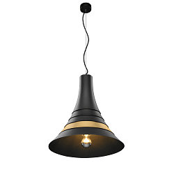 Pendant luminaire BATO 45 PD, � 45cm, E27, black / brushed brass