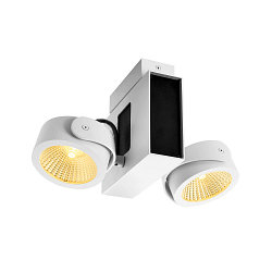 Premium LED Wall and Ceiling luminaire TEC KALU CL, Double, TRIAC dimmable, 31W 1900lm, 24� 3000K, white / black