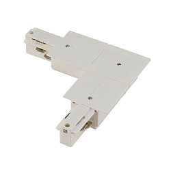 EUTRAC Corner connection for 3-Phase high-voltage recessed track, protective conductor inside, white