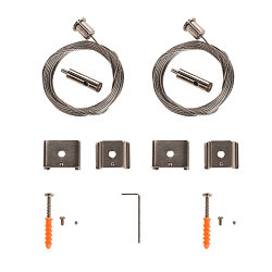 toebehoren Touwophanging EUTRAC / S-TRACK / 1-PHASE - 500CM mechanisch, opbouwversie, set van 2, universeel, nikkel 500cm