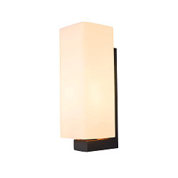 Wandarmatuur QUADRASS INDOOR E27, melkachtig, zwart