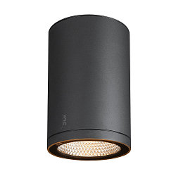 Plafondarmatuur voor buiten ENOLA ROUND CCT IP 65, antraciet, transparant 