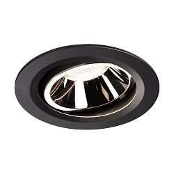 Plafondinbouwarmatuur NUMINOS DL L draaibaar, roteerbaar IP20, chroom, zwart