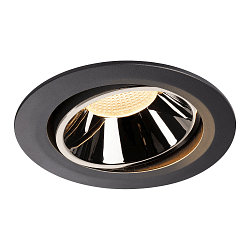 LED Ceiling recessed luminaire NUMINOS DL XL, 3000K, IP20, rotatable / pivotable, 55�, 3500lm, UGR 19, black/chrome