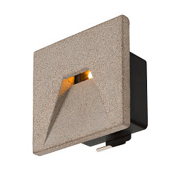 wall recessed luminaire CONCRETO EL WING square, indirect, switchable IP65, grey, black 