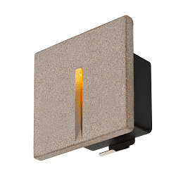 wall recessed luminaire CONCRETO EL CUT square, indirect, switchable IP65, grey, black 